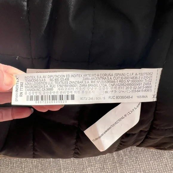 Zara Basic Olive Parka with Black Faux Fur Hood. Size S - Picture 9 of 12